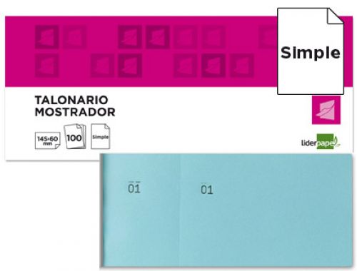 Bloco de taloes 1/3 celeste , Liderpapel , 22960 , 8423473229600